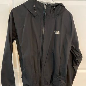 North face black rain coat